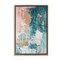 Stupell Industries Teal Green Gold Abstract Floater Framed Canvas Wall Art Design by Gina Kelly